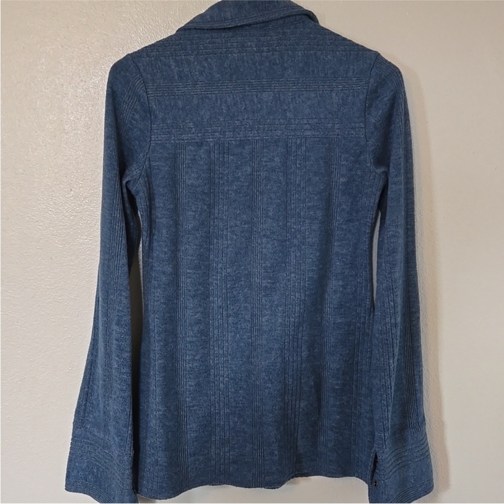Pilcro Brushed Buttondown Petrol Cardigan Sweater, Size Large - Picture 5 of 8